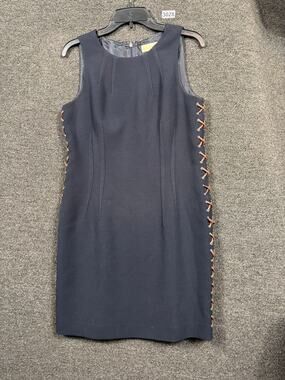 Michael Kors Dress Womens 10 Sleeveless Sheath Brown Lace Up Sides Work Office